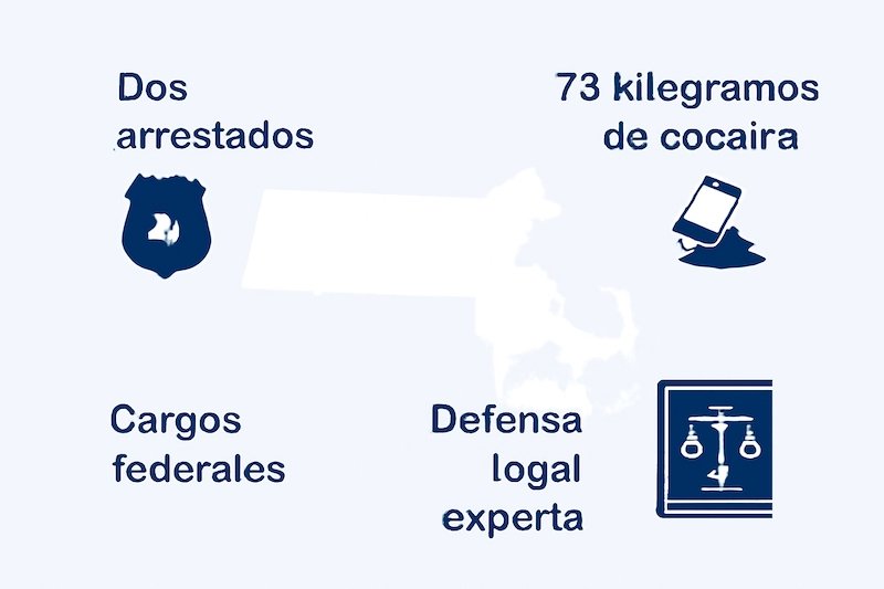 Infografía sobre arresto por cocaína en Massachusetts y defensa legal
